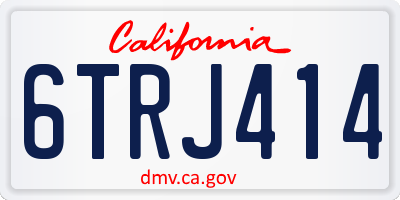 CA license plate 6TRJ414