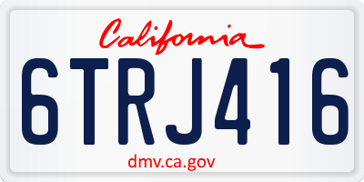 CA license plate 6TRJ416