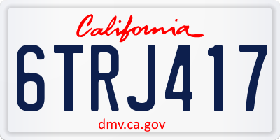 CA license plate 6TRJ417