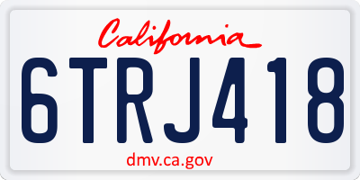 CA license plate 6TRJ418