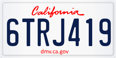 CA license plate 6TRJ419