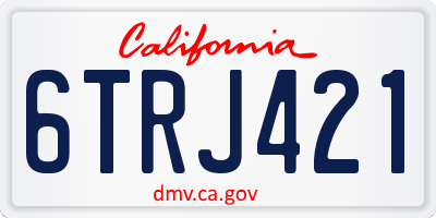 CA license plate 6TRJ421