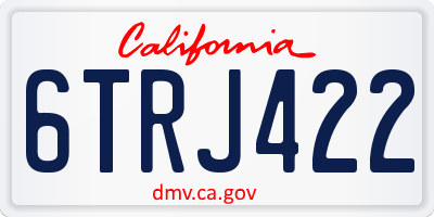 CA license plate 6TRJ422