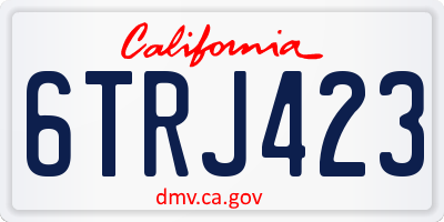 CA license plate 6TRJ423