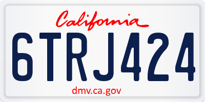 CA license plate 6TRJ424