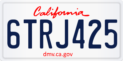 CA license plate 6TRJ425