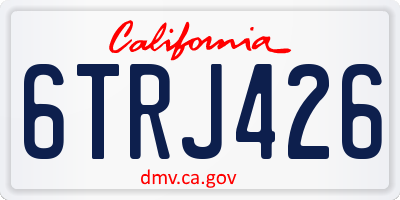 CA license plate 6TRJ426