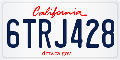 CA license plate 6TRJ428