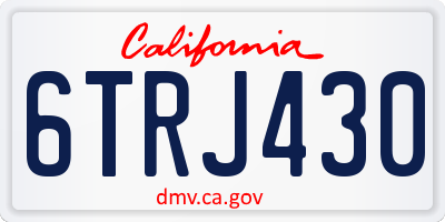 CA license plate 6TRJ430