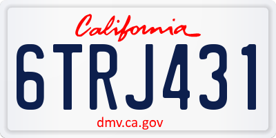 CA license plate 6TRJ431