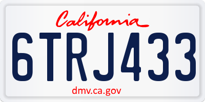 CA license plate 6TRJ433