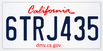 CA license plate 6TRJ435