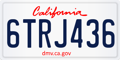 CA license plate 6TRJ436
