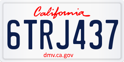 CA license plate 6TRJ437