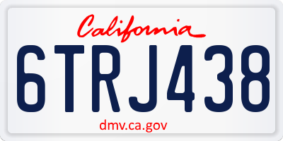 CA license plate 6TRJ438