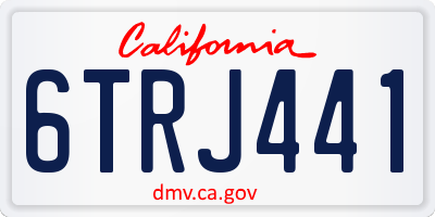 CA license plate 6TRJ441