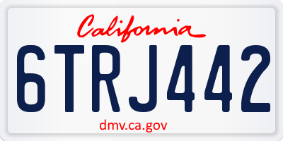 CA license plate 6TRJ442