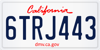 CA license plate 6TRJ443