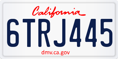 CA license plate 6TRJ445
