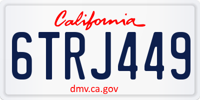 CA license plate 6TRJ449