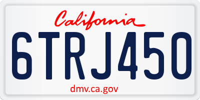 CA license plate 6TRJ450