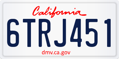 CA license plate 6TRJ451