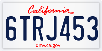 CA license plate 6TRJ453