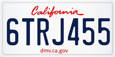 CA license plate 6TRJ455