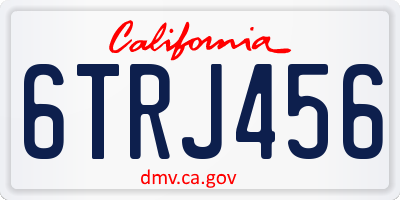 CA license plate 6TRJ456