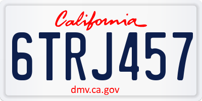 CA license plate 6TRJ457