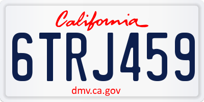 CA license plate 6TRJ459