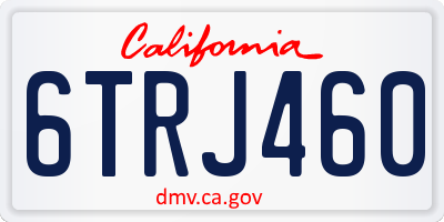CA license plate 6TRJ460