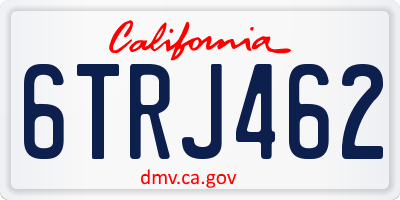 CA license plate 6TRJ462