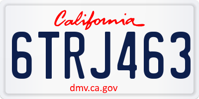 CA license plate 6TRJ463