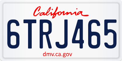 CA license plate 6TRJ465