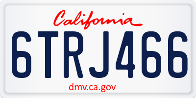 CA license plate 6TRJ466