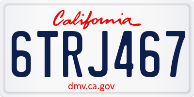 CA license plate 6TRJ467
