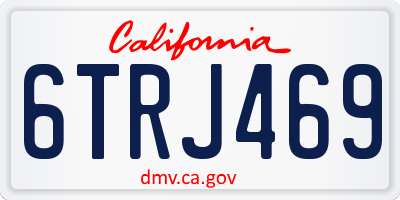 CA license plate 6TRJ469