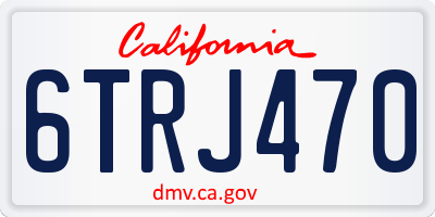 CA license plate 6TRJ470