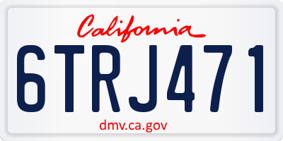 CA license plate 6TRJ471