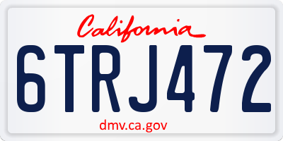 CA license plate 6TRJ472