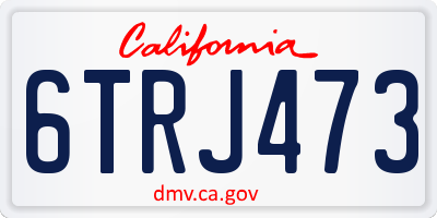 CA license plate 6TRJ473