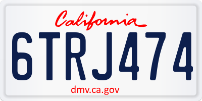 CA license plate 6TRJ474