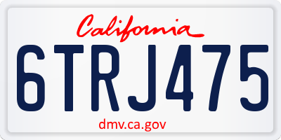 CA license plate 6TRJ475