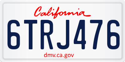 CA license plate 6TRJ476