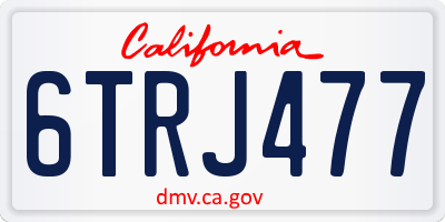 CA license plate 6TRJ477