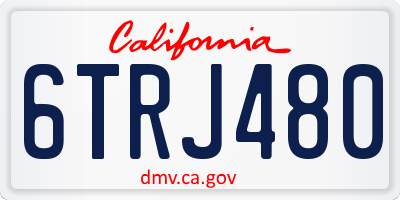 CA license plate 6TRJ480