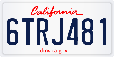 CA license plate 6TRJ481