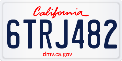 CA license plate 6TRJ482