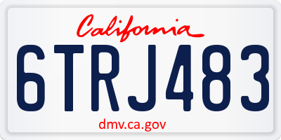 CA license plate 6TRJ483
